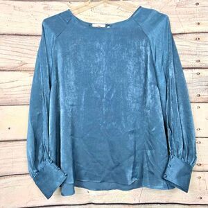 Maurices Satin Blouse Blue Long Sleeve Women’s 2X NWT